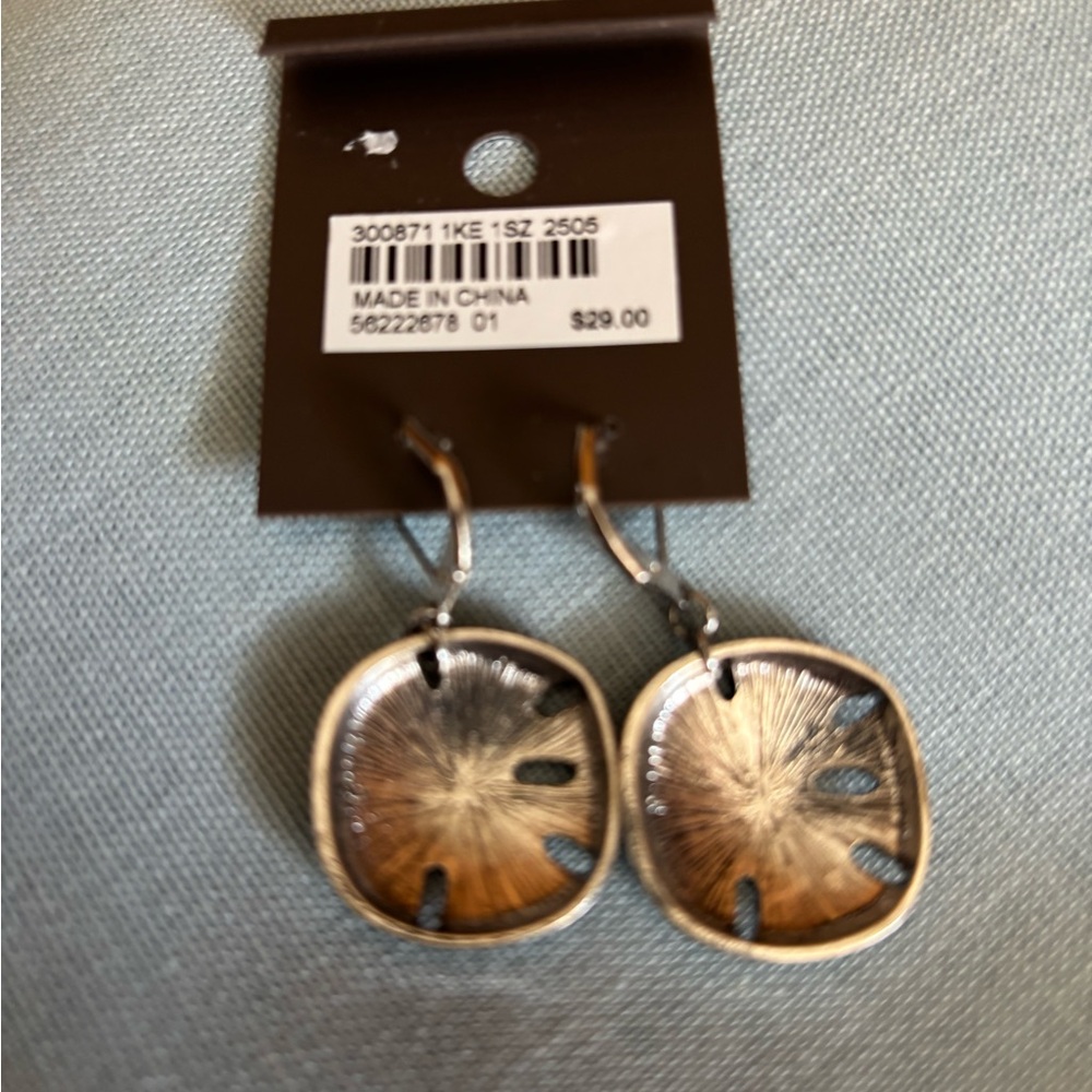 J. Jill Silver Tone Sand Dollar Earrings - Picture 3 of 4